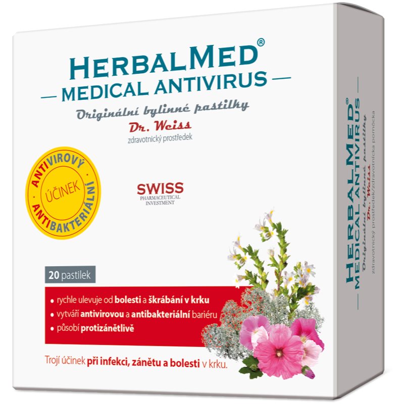 Dr.Weiss HerbalMed MEDICAL pastilky pastilky na úľavu od bolesti v krku 20 ks kúpite na Notino.sk