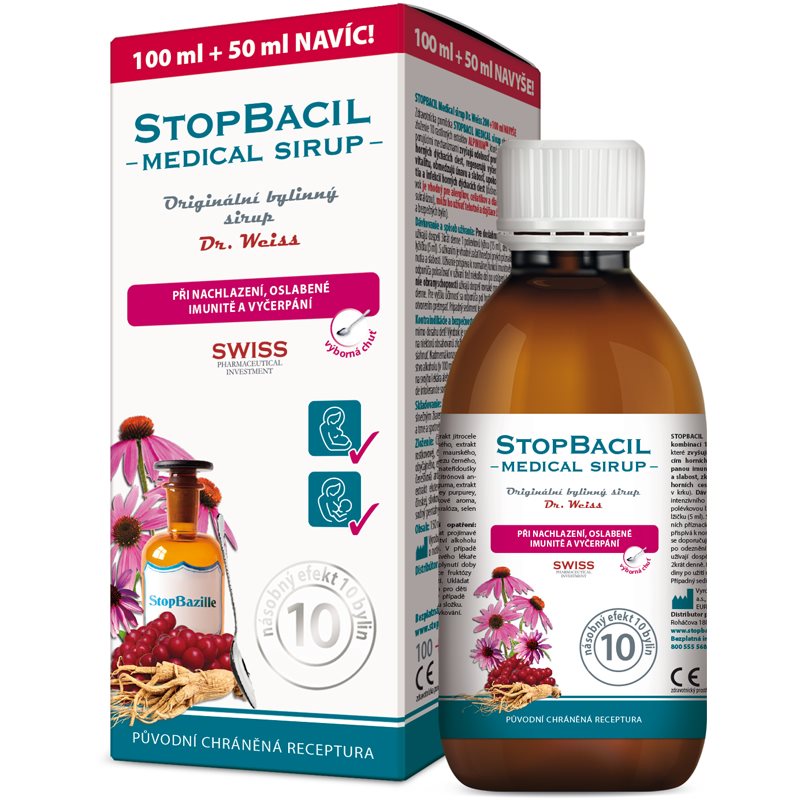 STOPBACIL Medical sirup Dr. Weiss 100+50ml NAVÍC koupíte na Notino.cz