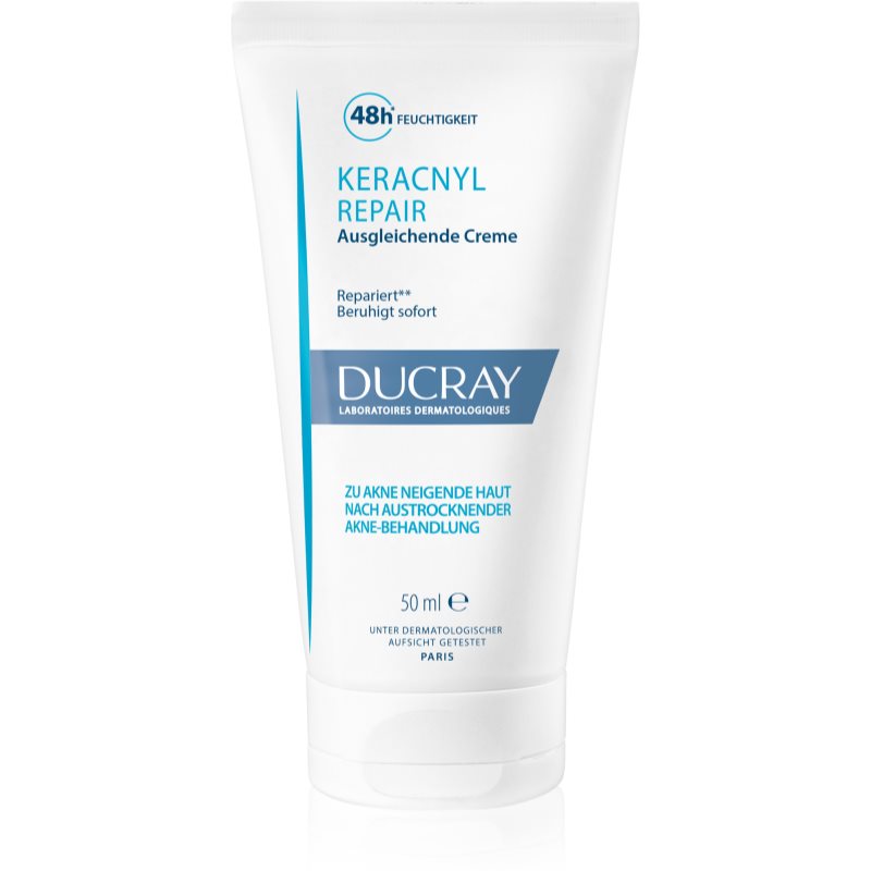 Ducray Keracnyl зволожуючий відновлюючий крем для шкіри висушеної та подразненої лікуванням акне 50 мл