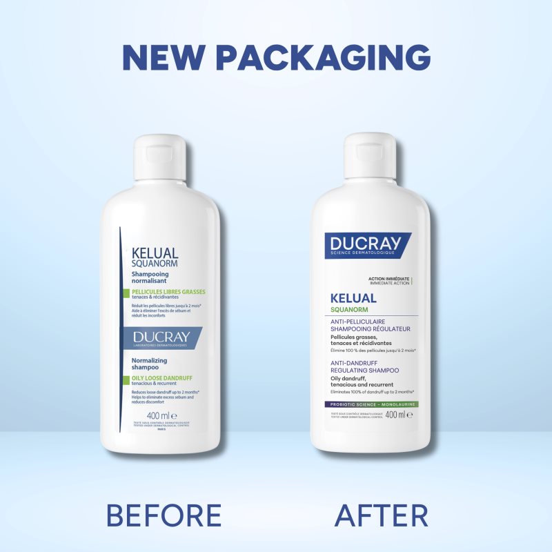 Ducray Kelual Squanorm Regulating Treatment Shampoo Oily Dandruff шампоан против мазен пърхот 400 мл.