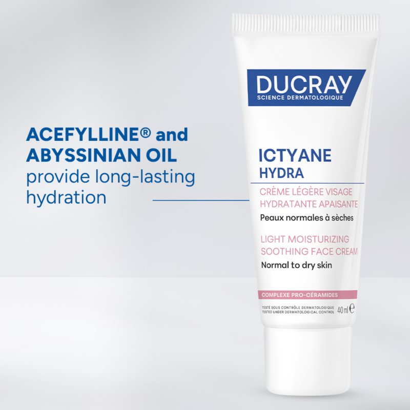 Ducray Crème Légère Visage Hydratante Apaisante Ictyane Hydra 40 Ml - vue 6