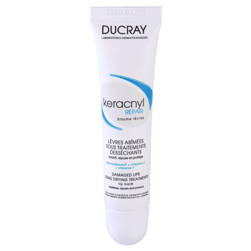 Ducray Keracnyl regeneruojamasis lūpų balzamas, tinkamas naudoti kartu su priemonėmis nuo aknės 15 ml