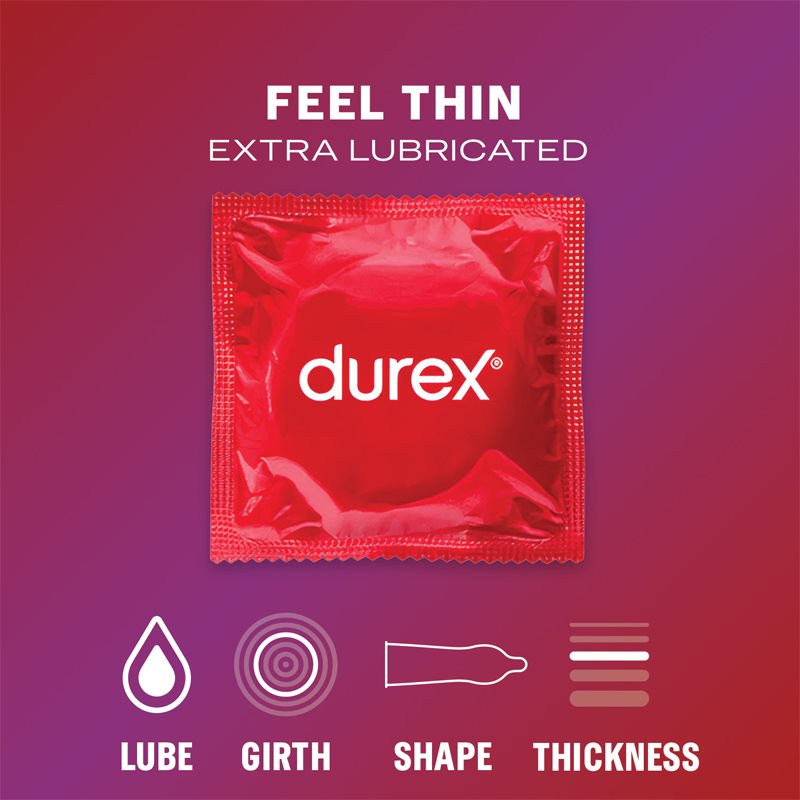 Durex Feel Thin Extra Lubricated презервативи 12 кс
