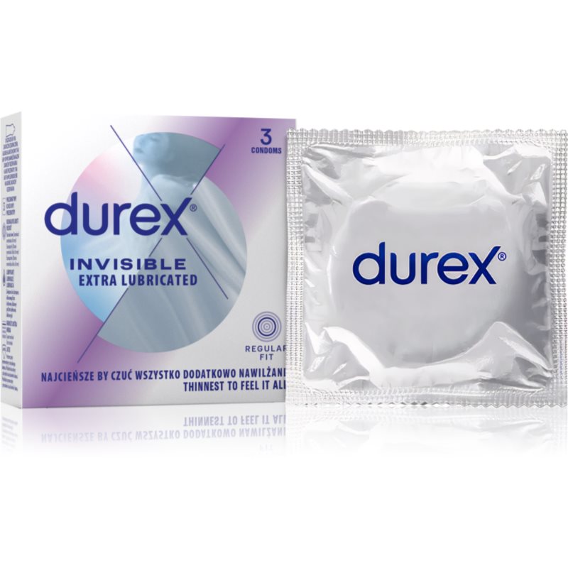 Durex Invisible Extra Lubricated Préservatifs 3 Pcs