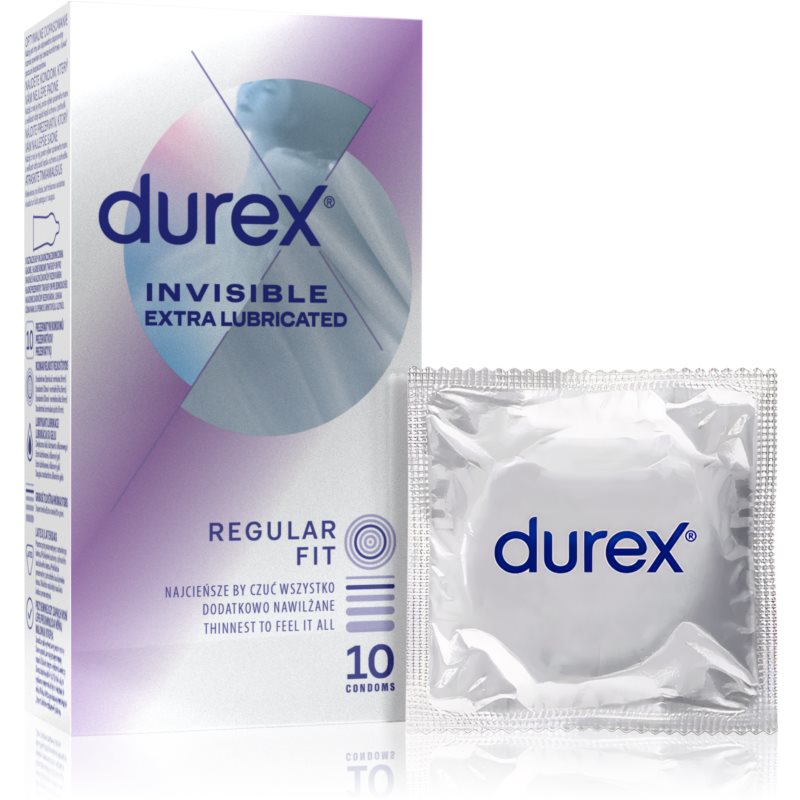 Durex Invisible Extra Lubricated Préservatifs 10 Pcs