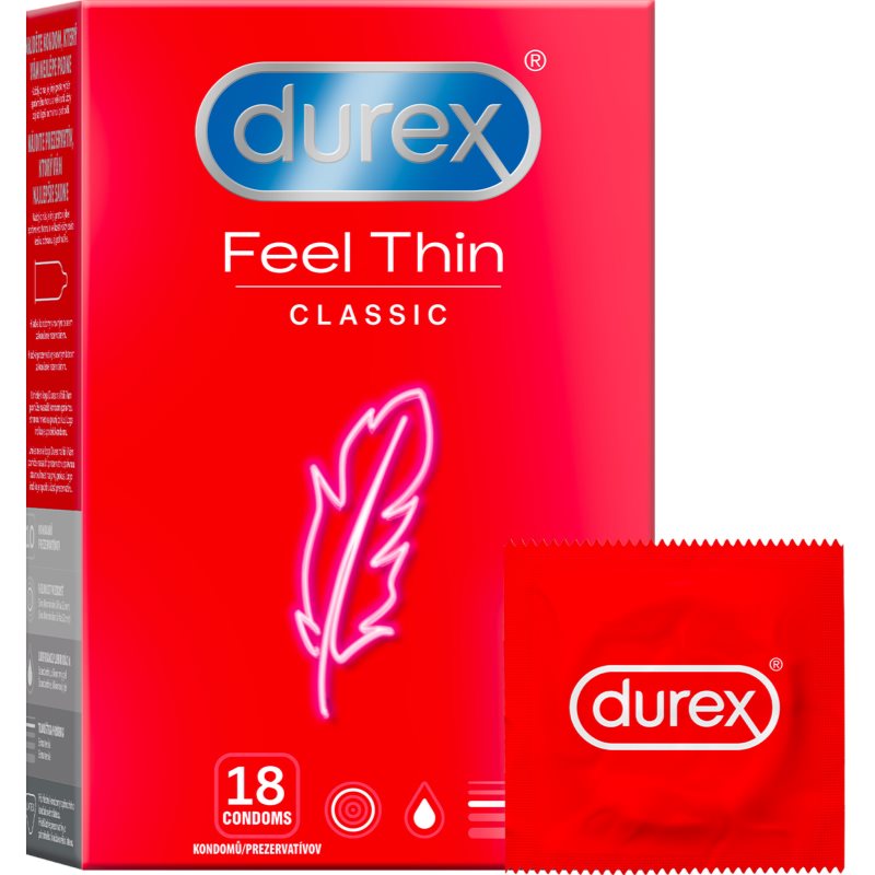 Durex Feel Thin Classic Préservatifs 18 Pcs