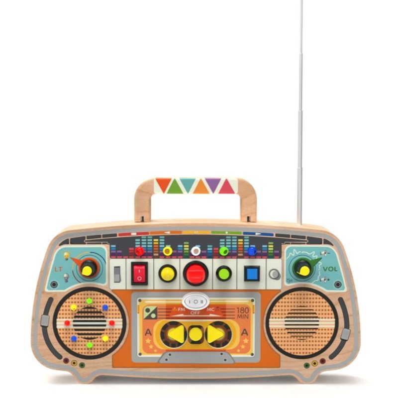 2Kids Toys Activity Board Wooden FM Radio aktivity hračka 12m+ 1 ks (obrázok 3)