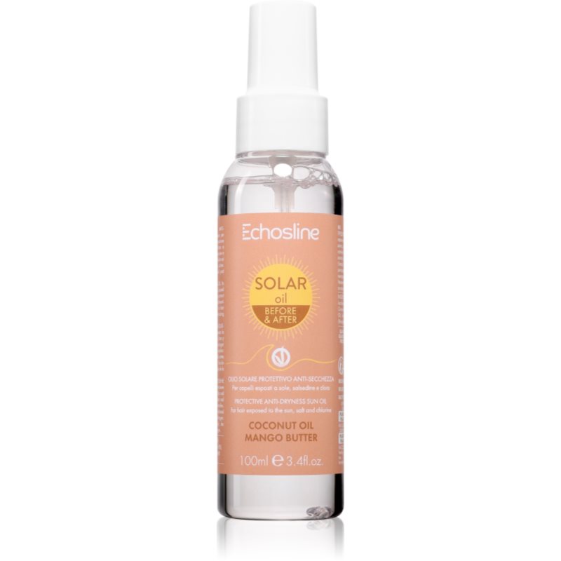 Echosline SOLAR Oil προστατευτικό λάδι μαλλιών κατά της ηλιακής ακτινοβολίας 100 ml