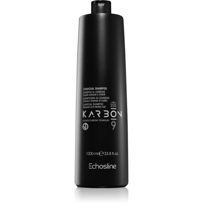 E-shop Echosline CHARCOAL Karbon 9 šampon s aktivními složkami uhlí pro poškozené, chemicky ošetřené vlasy 1000 ml