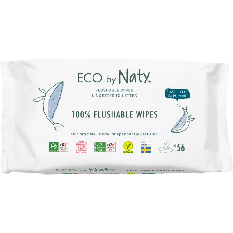 E-shop ECO by Naty Flushable Wipes vlhčené ubrousky pro děti 56 ks