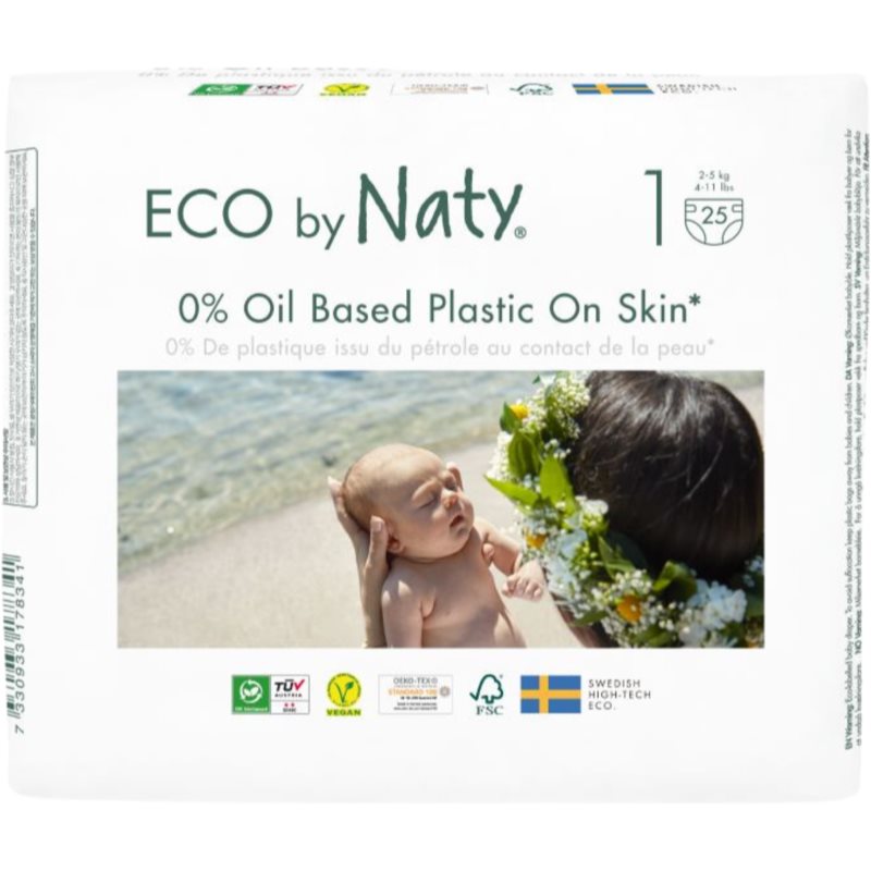 E-shop ECO by Naty Nappies Newborn Size 1 jednorázové EKO pleny 2-5 kg 25 ks