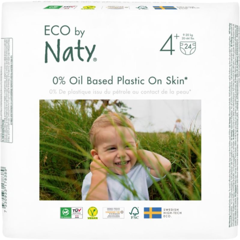 E-shop ECO by Naty Nappies Maxi+ Size 4+ jednorázové EKO pleny 9-20 kg 24 ks