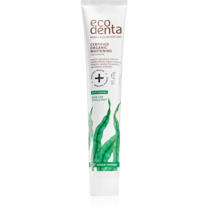 Ecodenta Certified Organic Whitening balinamoji dantų pasta su jūros dumblių ekstraktais 75 ml