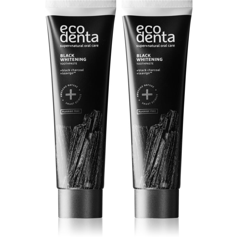 Ecodenta Expert Black Whitening чорна зубна паста з відбілюючим ефектом без фтору 2x100 мл