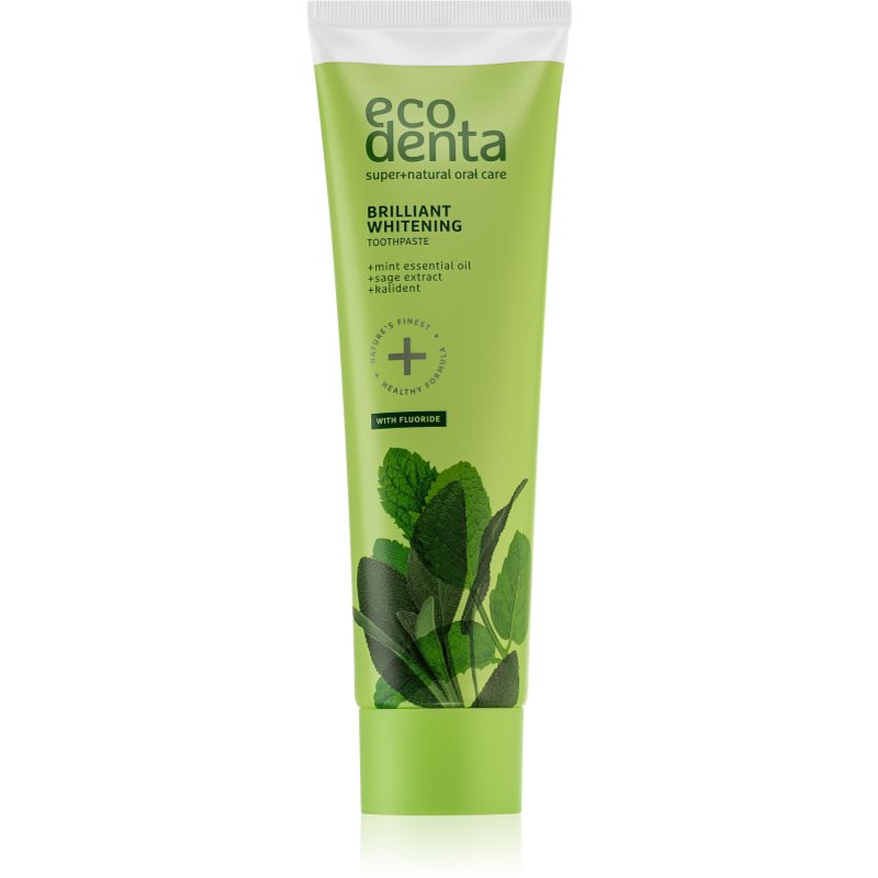 E-shop Ecodenta Green Brilliant Whitening bělicí zubní pasta s fluoridem pro svěží dech Mint Oil + Sage Extract 100 ml