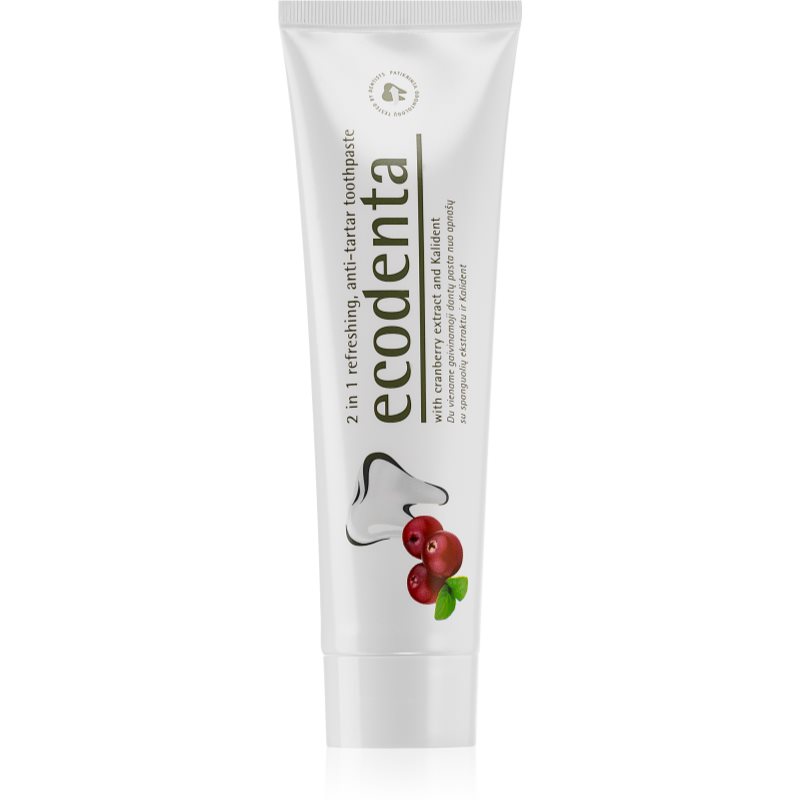 Ecodenta Green Tartar Eliminating felpezsdítő fogkrém fogkő ellen fluoriddal íz Cranberry 100 ml