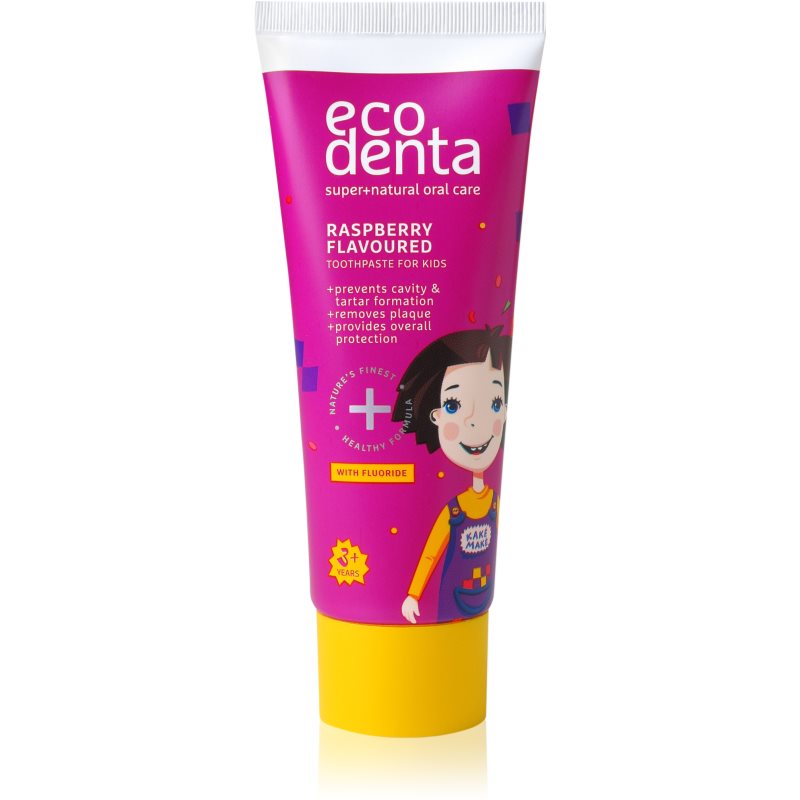 Ecodenta Super + натуральна зубна паста для дітей присмак Raspberry 75 мл