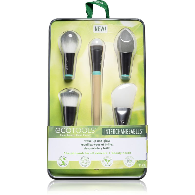 EcoTools Interchangeables™ Wake Up & Glow Multi-purpose Brush With 5 Heads 1 Pc