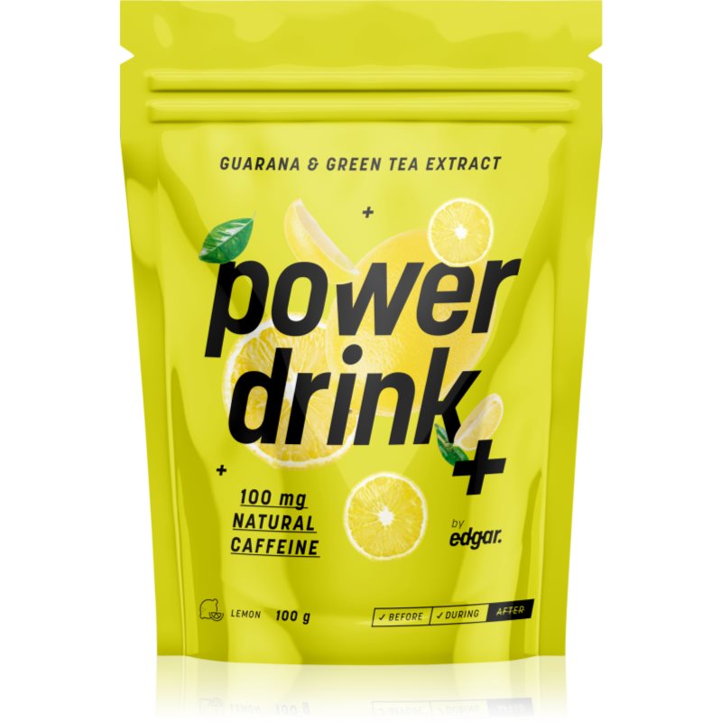 Edgar Power Drink + podpora sportovního výkonu s kofeinem příchuť Lemon 100 g
