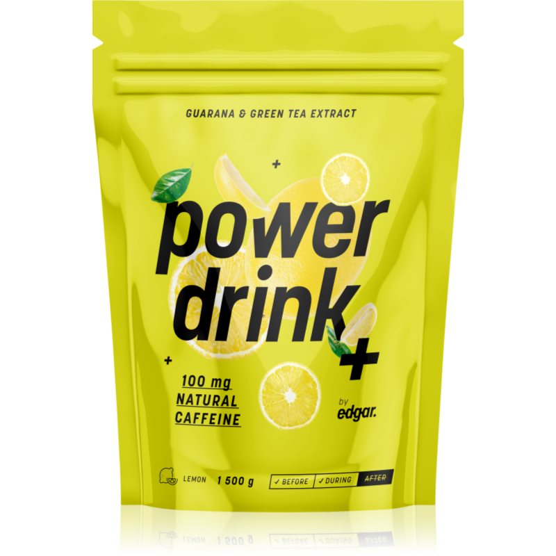 Edgar Power Drink + podpora sportovního výkonu s kofeinem příchuť Lemon 1500 g