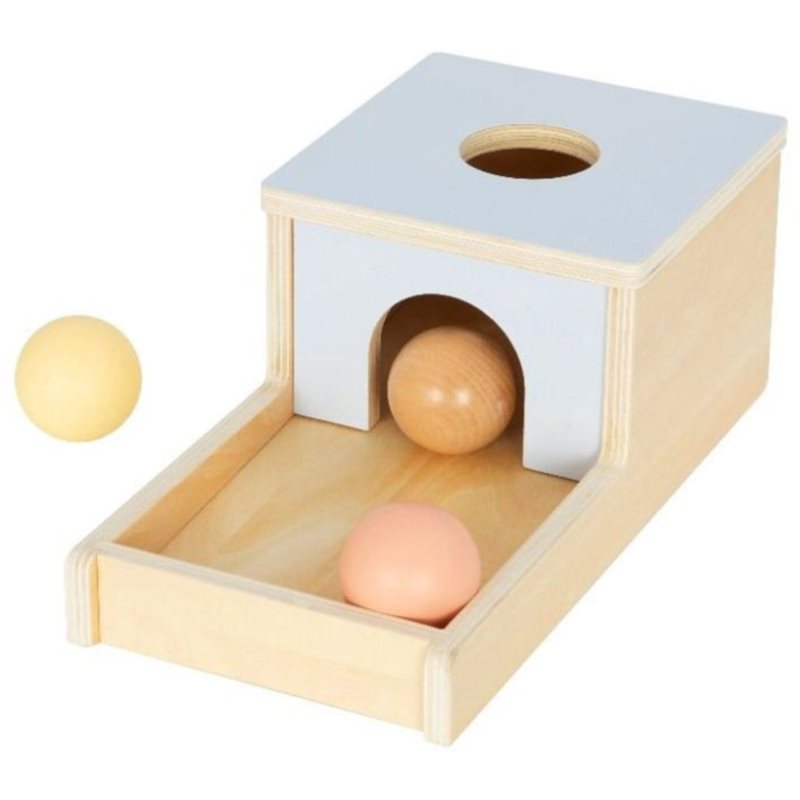 eliNeli Wooden Box With Balls aktivity hračka ze dřeva 1 ks