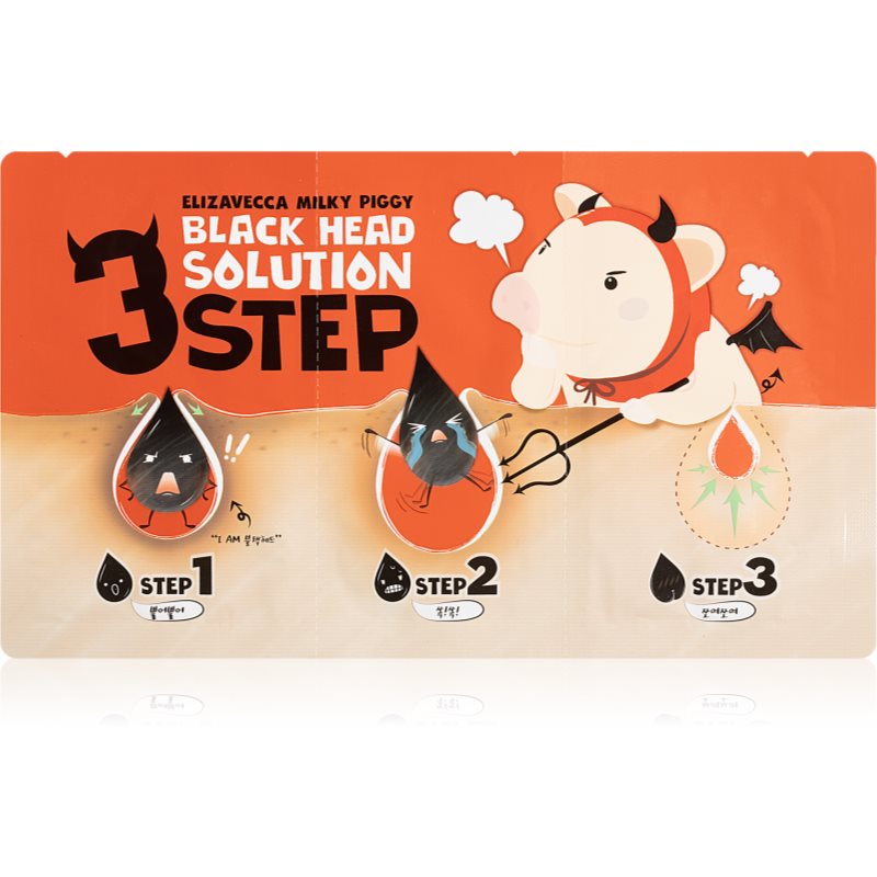 Photos - Facial Mask Elizavecca Milky Piggy 3 Step Black Head Solution 3-phase treat 