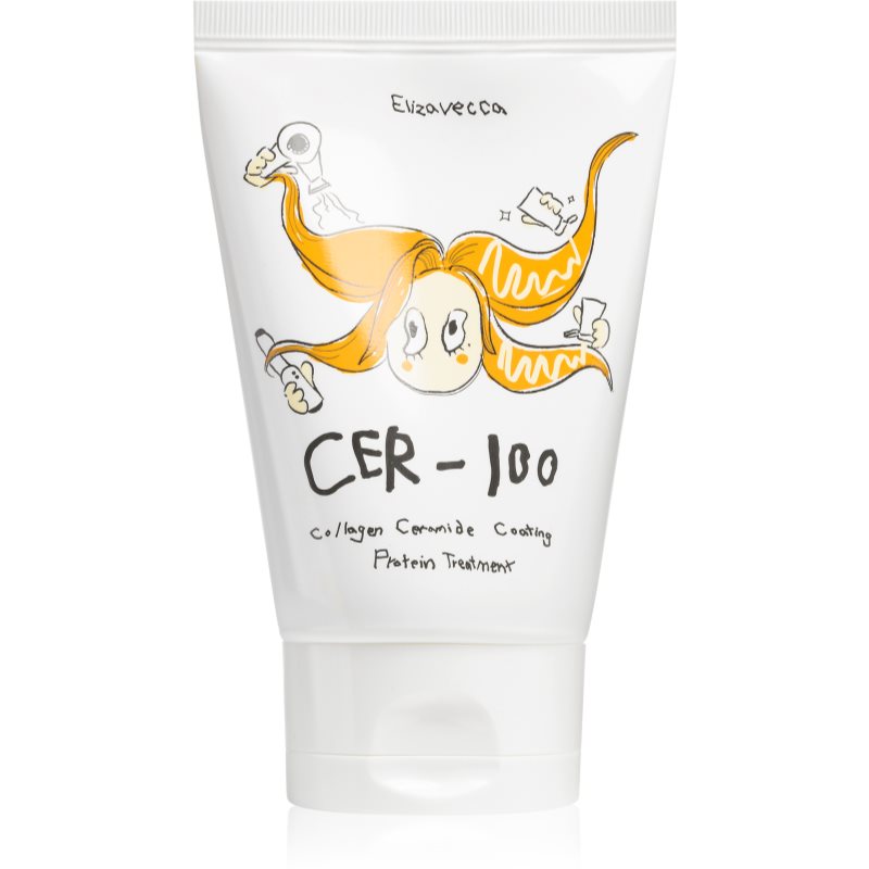 Elizavecca Cer-100 Collagen Ceramide Coating Protein Treatment колагенова маска для блиску та шовковистості волосся 100 мл