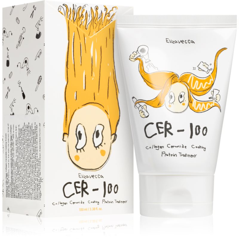 Elizavecca Cer-100 Collagen Ceramide Coating Protein Treatment колагенова маска для блиску та шовковистості волосся 100 мл