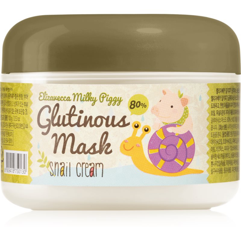 Elizavecca Milky Piggy Glutinous Mask 80% Snail Cream інтенсивно зволожуюча та поживна маска з екстрактом равлика 100 гр