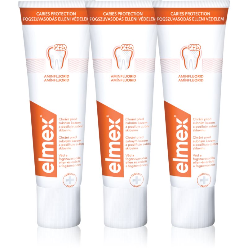 Elmex Caries Protection dantų pasta nuo dantų ėduonies su fluoridu 3x75 ml