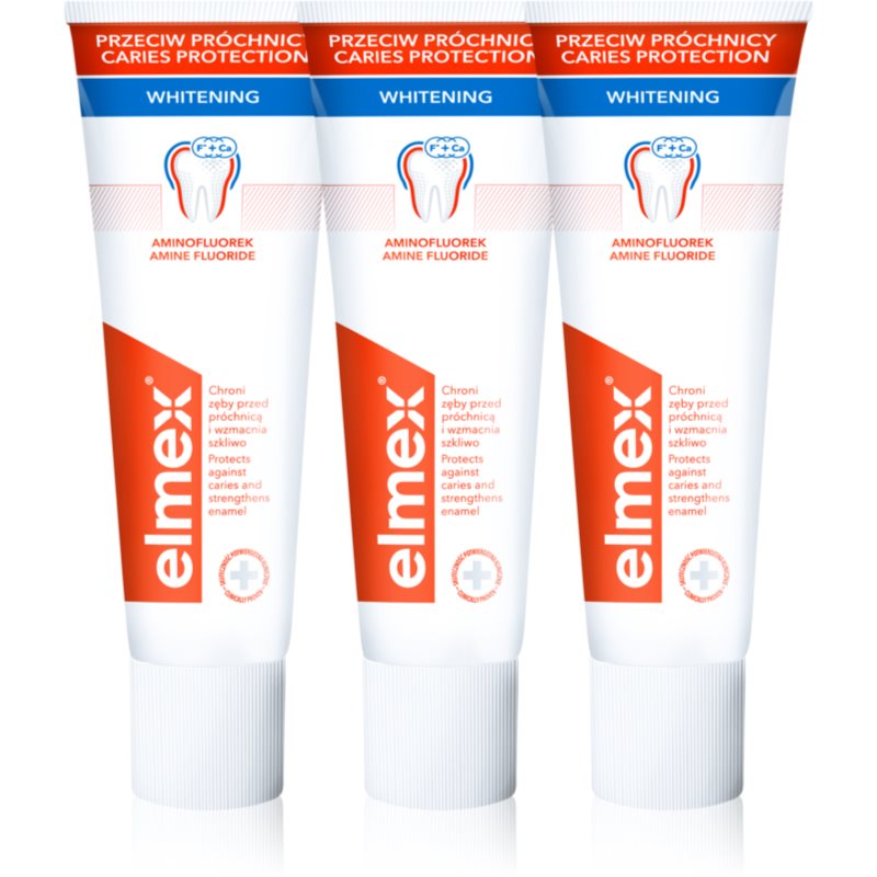 E-shop Elmex Caries Protection Whitening bělicí zubní pasta s fluoridem 3x75 ml