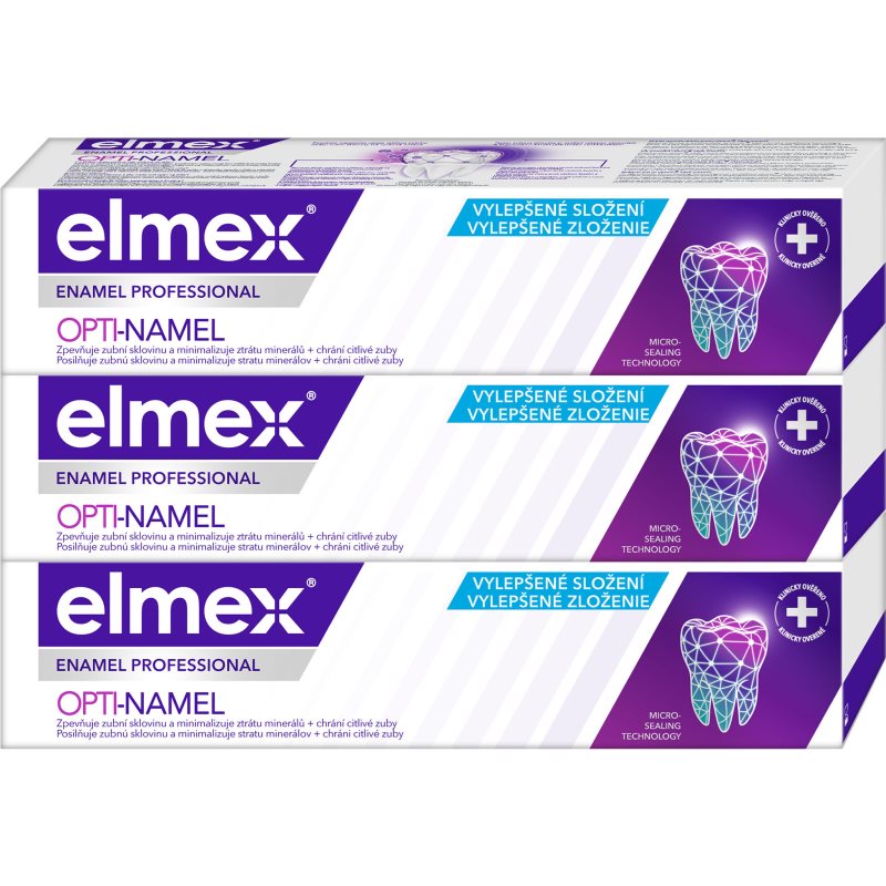 Elmex Opti-namel Seal & Strengthen Dentifrice Qui Protège L'émail Dentaire 3x75 Ml