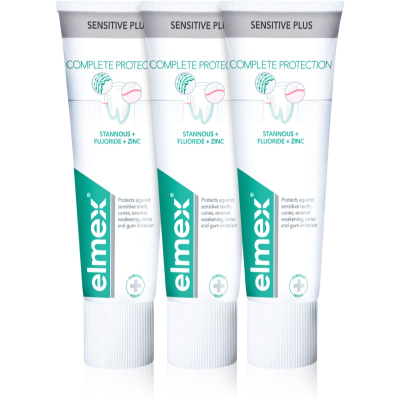 Elmex Sensitive Plus Complete Protection posilující zubní pasta 3x75 ml