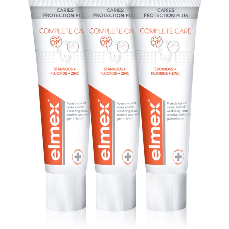 Elmex Caries Protection Complete Care osvěžující zubní pasta pro kompletní ochranu zubů 3x75 ml