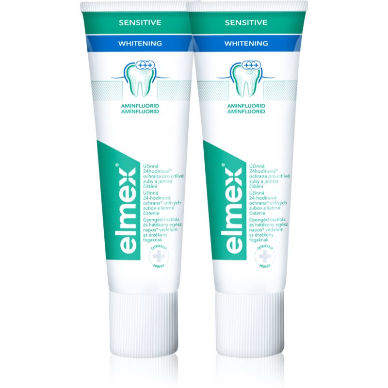 Elmex Sensitive Whitening dantų pasta, suteikianti dantims natūralų baltumą 2x75 ml