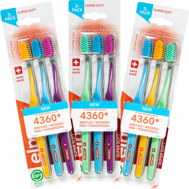 Elmex Super Soft 4360 Toothbrush Super Soft 3 Pc