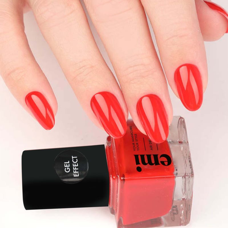 Emi E.MiLac Gel Effect Ultra Strong Gel-effect Nail Polish Without The Use Of A UV/LED Lamp Shade Ferrari Red #118 9 Ml