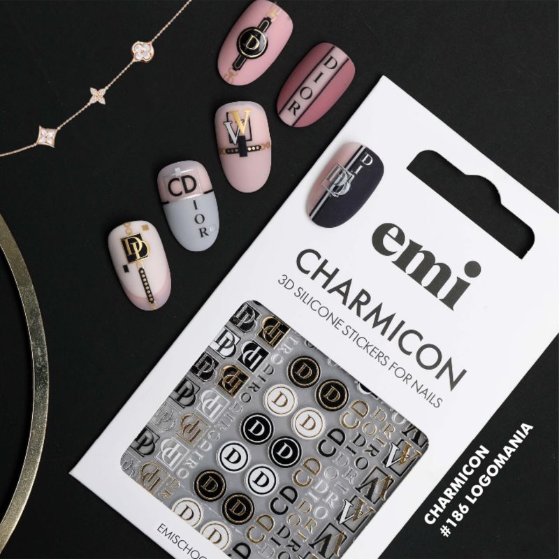 Emi Charmicon Logomania Nail Stickers 3D #186 1 Pc