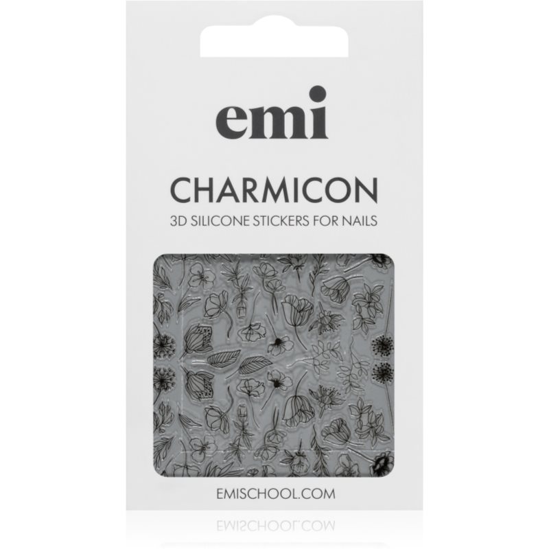 Emi Charmicon Black Flowers наклейки для нігтів 3D #176 1 кс