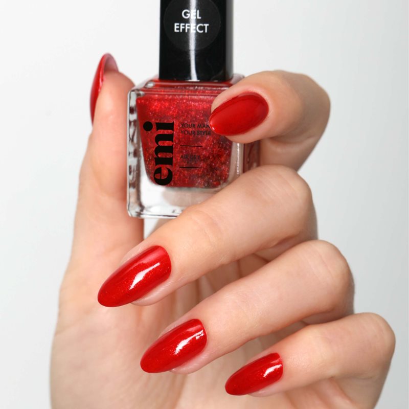 Emi E.MiLac Gel Effect Ultra Strong Gel-effect Nail Polish Without The Use Of A UV/LED Lamp Shade Candy Сane #138 9 Ml