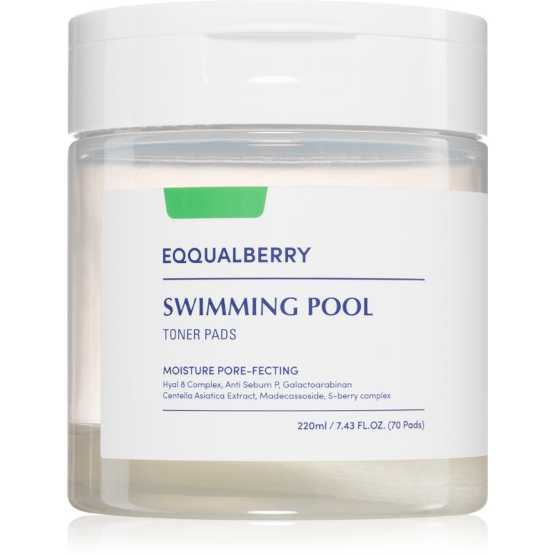 EQQUALBERRY Swimming Pool Toner Pads exfoliačné vankúšiky s hydratačným účinkom 70 ks