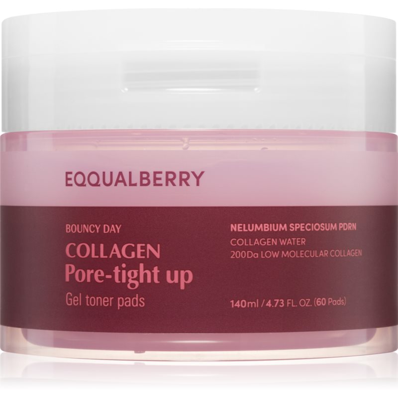 EQQUALBERRY Collagen Pore-Tight Up Gel Toner Pads tonisierende Pads zum verkleinern der Poren 60 St.
