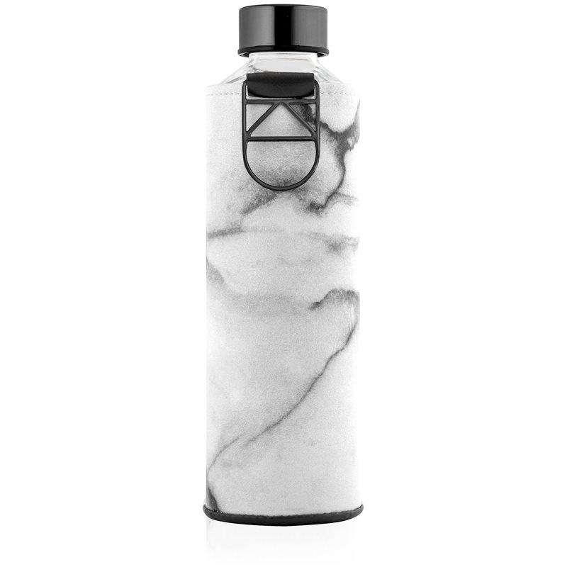 Equa Mismatch stiklinis buteliukas vandeniui + dirbtinės odos apvalkalas spalva Stone 750 ml
