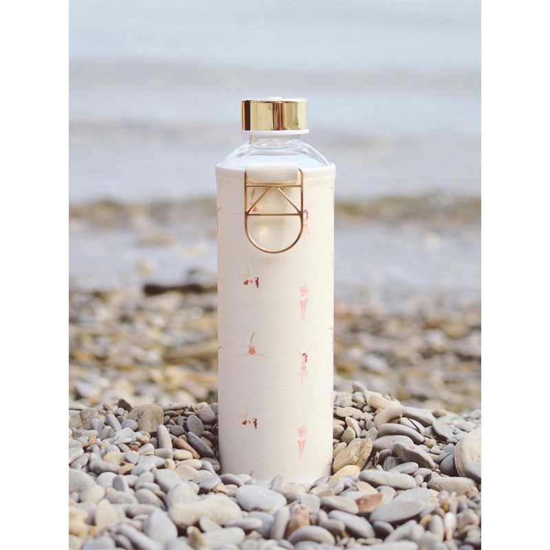 Equa Mismatch Bouteille D'eau En Verre + Couverture En Simili Cuir Teinte/couleur Playa 750 Ml