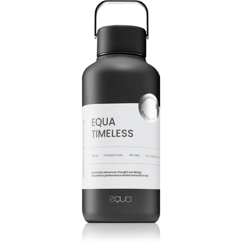 Equa Timeless пляшка для води з неіржавної сталі маленька колір Dark 600 мл