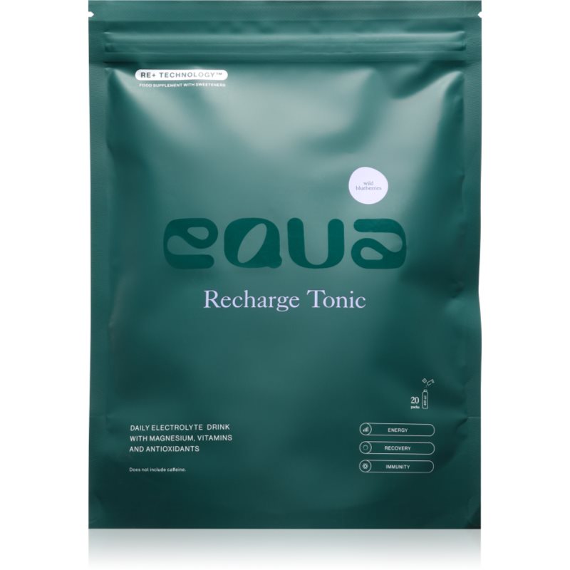 Equa Recharge Tonic rehydratační iontový nápoj k zajištění elektrolytické rovnováhy příchuť Wild Blueberries 20x4.5 g