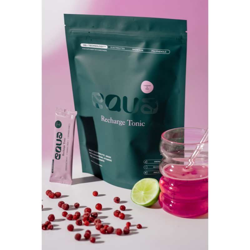 Equa Recharge Tonic rehydratační iontový nápoj k zajištění elektrolytické rovnováhy příchuť Cranberry & Lime 20x4.5 g (obrázek 4)