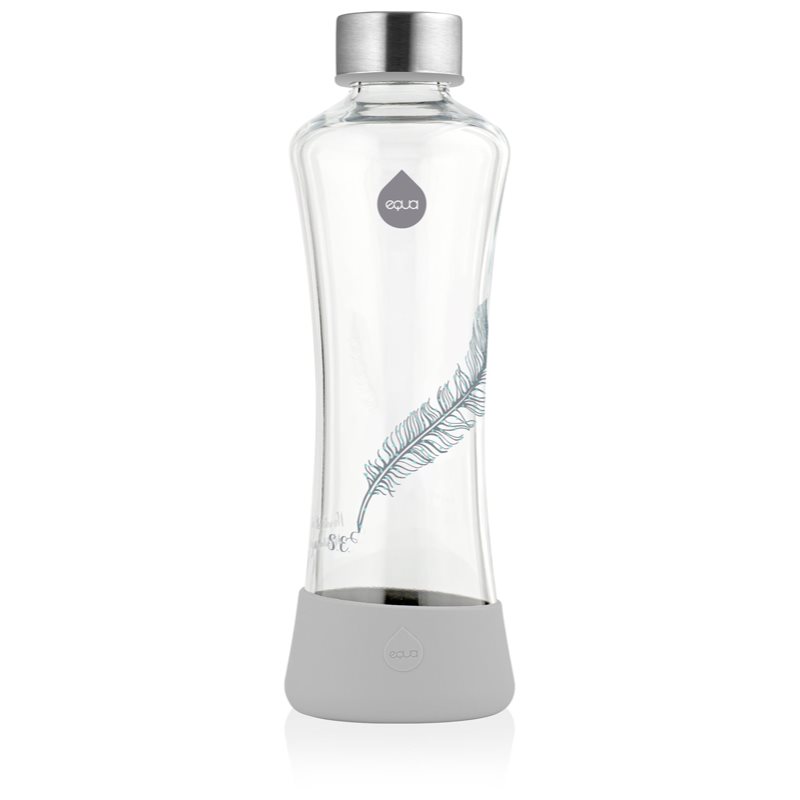 Equa Glass stiklinis buteliukas vandeniui spalva Feather 550 ml