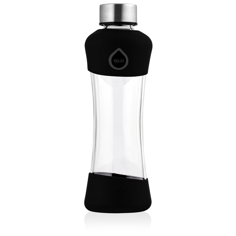 Equa Active stiklinis buteliukas vandeniui Black 550 ml