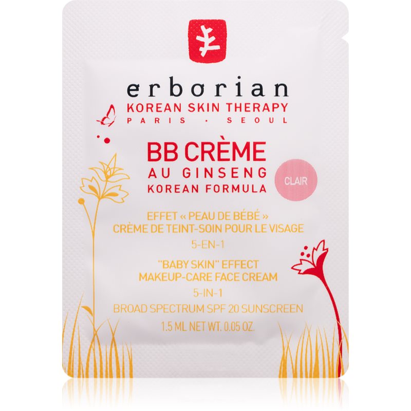 

Erborian BB Cream тонуючий крем для ідеальної шкіри обличчя SPF 20 велика упаковка відтінок Clair